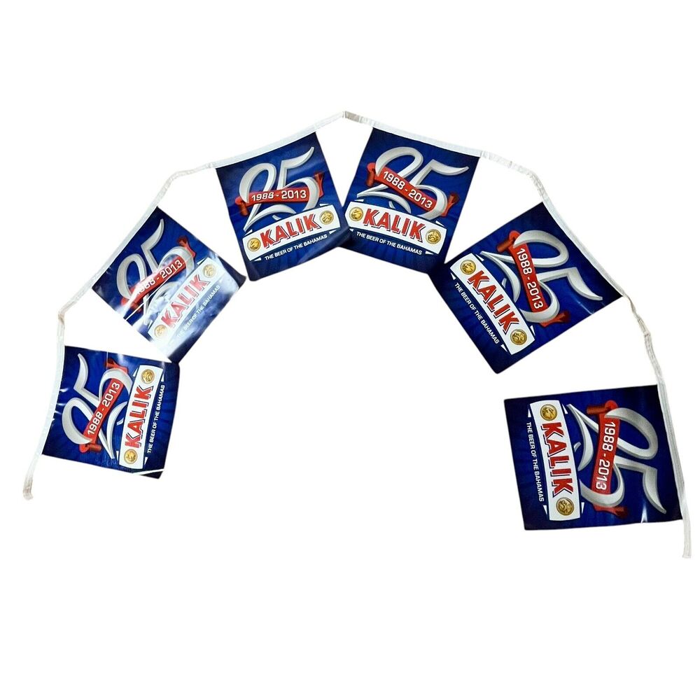 Bahamian Kalik Beer 25 Yr Advertising Bunting Banner Bahamas Home Bar Man Cave